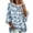 Blue, variant on Womens 3/4 Sleeve Hoodies Vintage Pattern Oversized Pullover Hooded Sweatshirts