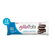 Love Good Fats Bars – Cookies & Cream – Keto-Friendly Protein Bar with Natural Ingredients – Low Sugar, Low Carb, Non GMO, Gluten & Soy Free Snacks for Ketogenic Diets – (12 Count)