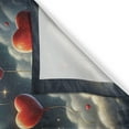 thumbnail image 3 of Ambesonne Cat Kitchen Curtains, Toasting Romantic Moon Hearts, 55"x24", Dark Night Blue Vermilion, 3 of 3
