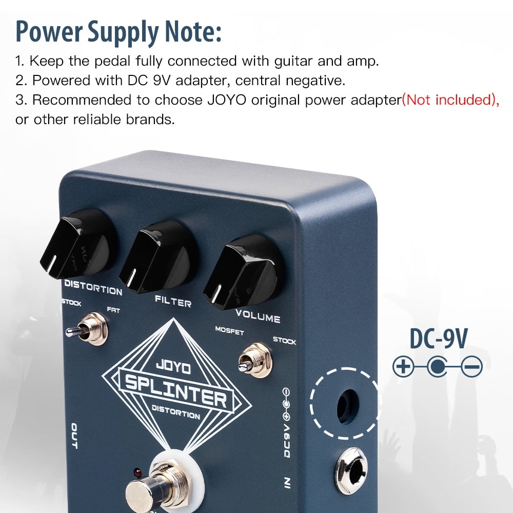 JOYO JF-21 SPLINTER Distortion Guitar Effect Pedal 2 Modes with Clipping Circuits