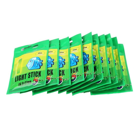 50pcs/10packs Chemical Luminous Glow Light Stick Night Fishing Float Sticks Lights In Green Color Fishing Accessories Pasca 50 Pcs