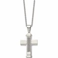 thumbnail image 3 of Stainless Steel Brushed And Polished With Black Cz Cross 24In Necklace (24 X 26.57) Made In China -Jewelry By Sweet Pea, 3 of 8