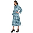thumbnail image 2 of Moomaya Cotton Robe Women Long Printed Cotton Crossover Summer Bathrobes, 2 of 6