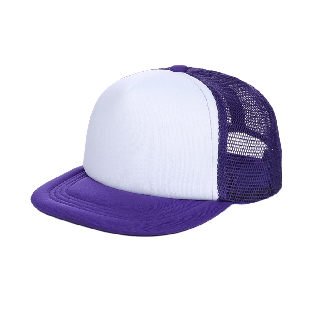 Opromo Opromo Blank Kids Youth 2 Tone Flat Bill Mesh Trucker Cap