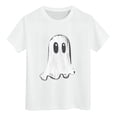 thumbnail image 4 of Staki Halloween Graphic Tees for Kids Girls Halloween Shirt Cute Cotton Short Sleeve Tees(White,4-5 Years), 4 of 5