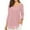 *Pink, variant on ClodeEU Women's 3/4 Length Sleeve Blouses，Round Neck Pleated，Sparkle Effect Double Layer Tunic Tops Wine,Womens Plus L