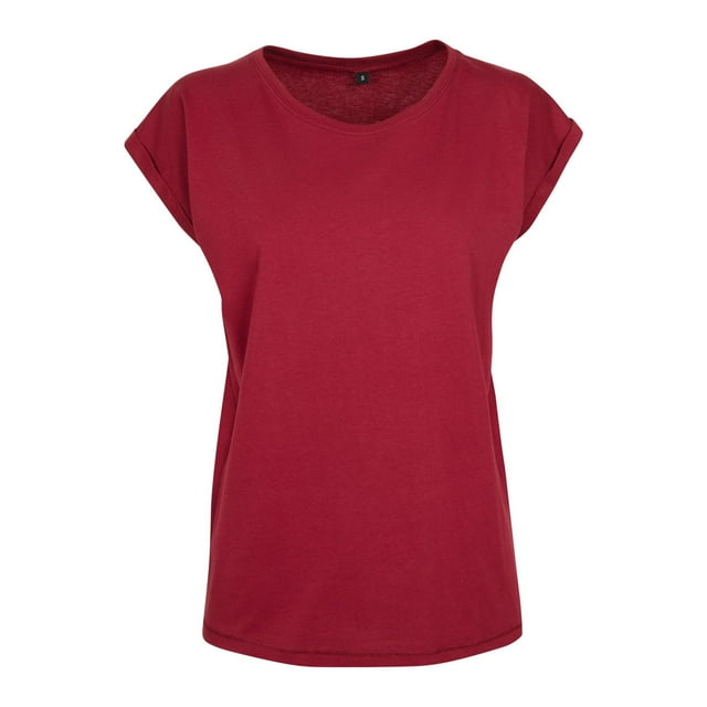 Build Your Brand Womens Extended Shoulder T-Shirt