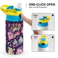 thumbnail image 4 of Kirby Character Kid's Insulated Water Bottle With Straw Vacuum Stainless Steel Cup Leak-Proof Toddler Thermoses Water Cup For Children, 4 of 8