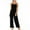 Black, variant on ITSAME Jumpsuits for Womens, Solid Suspender High Waist Trendy Wide Leg Overalls Black L