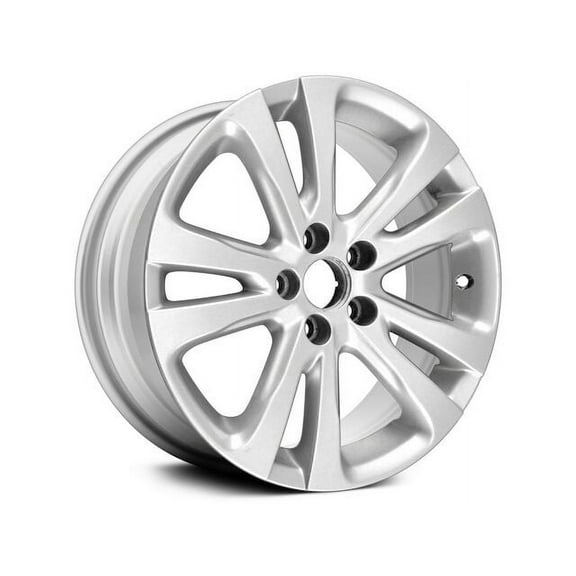 Aluminum Wheel - Silver - 17 x 7.5 Inch - 41mm Offset - 5 Double Spoke - 5 Lug - 110mm Bolt Pattern - Compatible with 2015 - 2017 Chrysler 200 2016