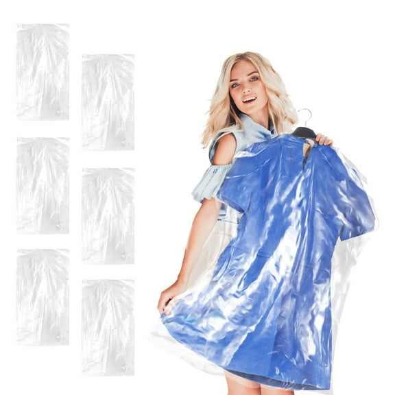 PUREVACY Dry Cleaning Bags Roll with Hanger Holes, Waterproof, 21 x 4 x 72 Inches, Clear, Count of 350