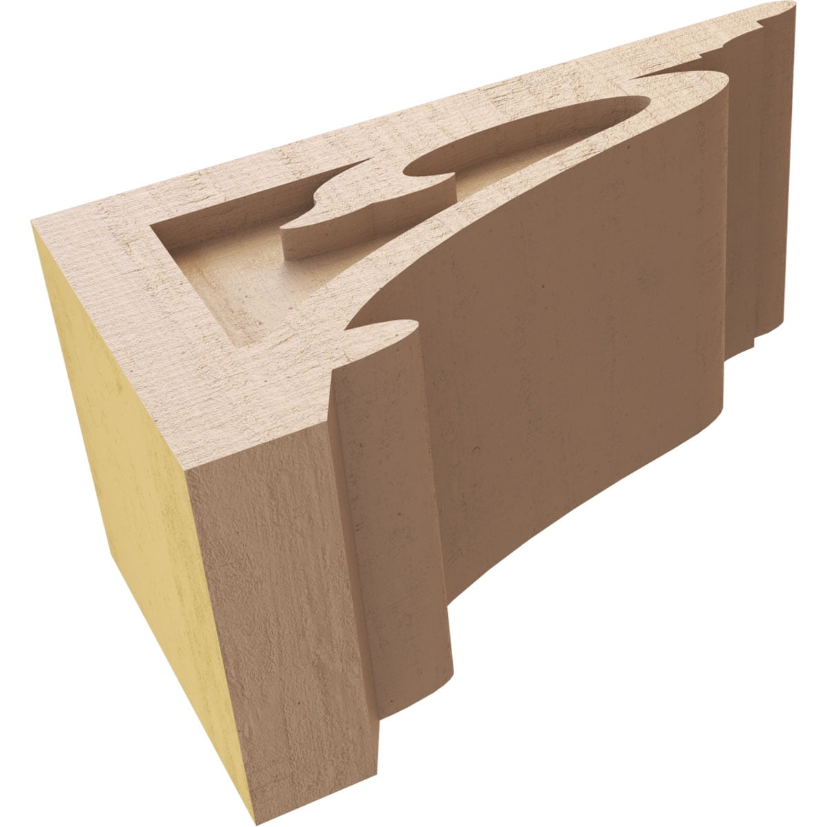 6"W x 12"D x 6"H Wide Mayflower Rough Cedar Woodgrain TimberThane Corbel, Primed Tan