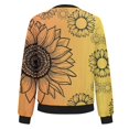thumbnail image 5 of Women's Floral Print Bomber Jacket Stylish Sunflower Pattern Zip-Up Lightweight Casual Outerwear, 5 of 5
