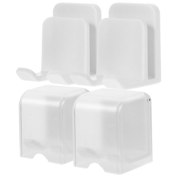 WHAMVOX Wall Mount Toothbrush Holder for Bathroom Storage White ABS Material No Drilling Required 4 Pieces