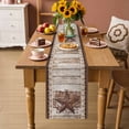 thumbnail image 3 of Table Runner - 72 Inch Long, Texas Star Vintage Kitchen Dining Table Runner Dresser Scarves, Brown Retro Art Red Berry Wooden Farmhouse Decor for Coffee Tables Wedding Party Banquet, 3 of 8