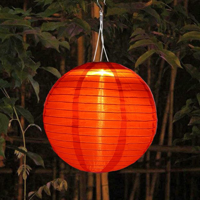 4 Uds. Linterna Solar redonda LED de 8 pulgadas colgante impermeable para decoración de jardín