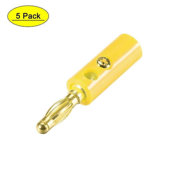 Conectores de tornillo de cable de altavoz de banana de 4mm, conector jack amarillo