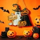 thumbnail image 1 of Xihbxyly Corona de Halloween con Diseño de Esqueleto de Calabaza, Letrero de Bienvenida de Madera, Decoración Duradera para Exteriores, Accesorio Festivo, Fácil Instalación, Tamaño 30 X 30 Cm., 1 of 6