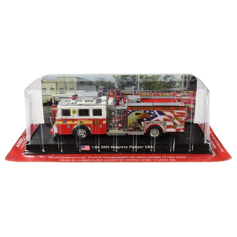 CODE 3 FIRE ENGINE FDNY SEAGRAVE PUMPER #216 FIRE TRUCK LE. 1/64 DIE