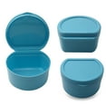 thumbnail image 6 of FNGZ Cleaning Supplies Denture Bath Box Case Dental False Teeth Storage Box With Hanging Net Container Household Tool Light Blue, 6 of 6