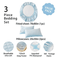 thumbnail image 5 of 2/3Pcs Waterproof Fitted Sheet Set, Breathable Mattress Protector with Envelope-style Pillowcases, Microfiber, Wrinkle Resistant, 5 of 5
