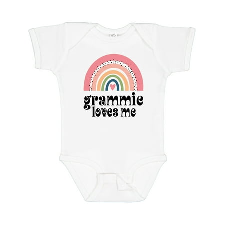 

Inktastic Grammie Loves Me Boho Rainbow Gift Baby Girl Bodysuit