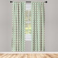 thumbnail image 4 of Ambesonne Damask Window Curtains, Oriental Culture Flowers, Each 28" W x 95" L, Dark Green Turquoise, 4 of 4
