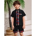 thumbnail image 5 of IDOPIP Toddler Baby Boys Mexican Outfits Short Sleeve Button Up Shirt+Shorts Traditional Ethnic Wear, 5 of 10