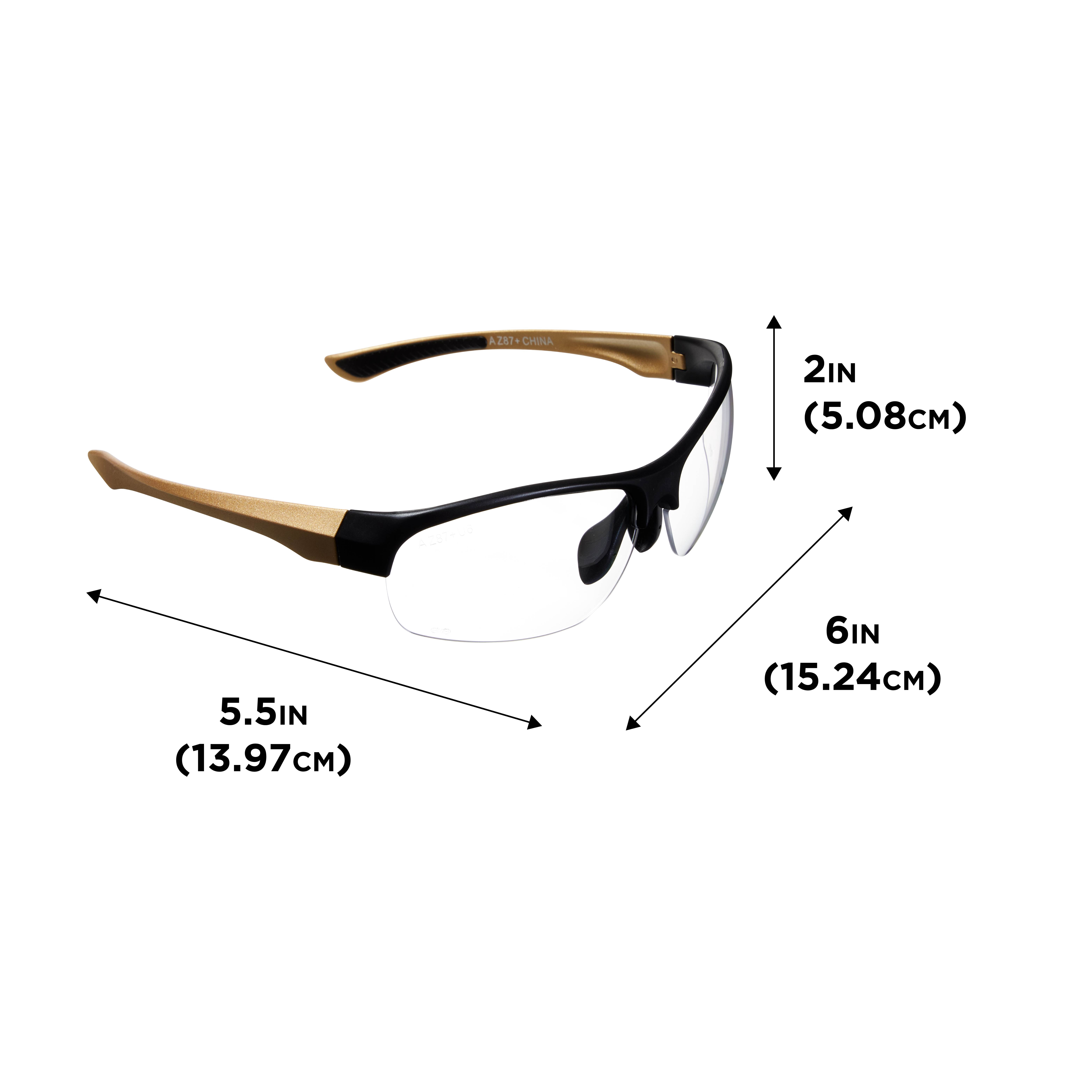 Girls With Guns Devotee Protective Shooting Safety Glasses, Clear Lenses, Anti-Scratch/Fog/Uv Coated, Ansi Z87+ & Ce Rated, Gold/Brown