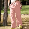 thumbnail image 6 of ABATAB Womens Sweatpants Wide Leg Casual Cotton Linen Trouser Low Waisted Loose Fit Lounge Comfy Pants, 6 of 7