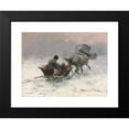 thumbnail image 2 of Alfred Von Wierusz-Kowalski 14x12 Black Modern Framed Museum Art Print Titled - Sleight Ride, 2 of 5