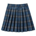 thumbnail image 4 of Dpytoraw Women's Casual Plaid High Waist Pleated A Line Mini Skirt Sky Blue XL, 4 of 4