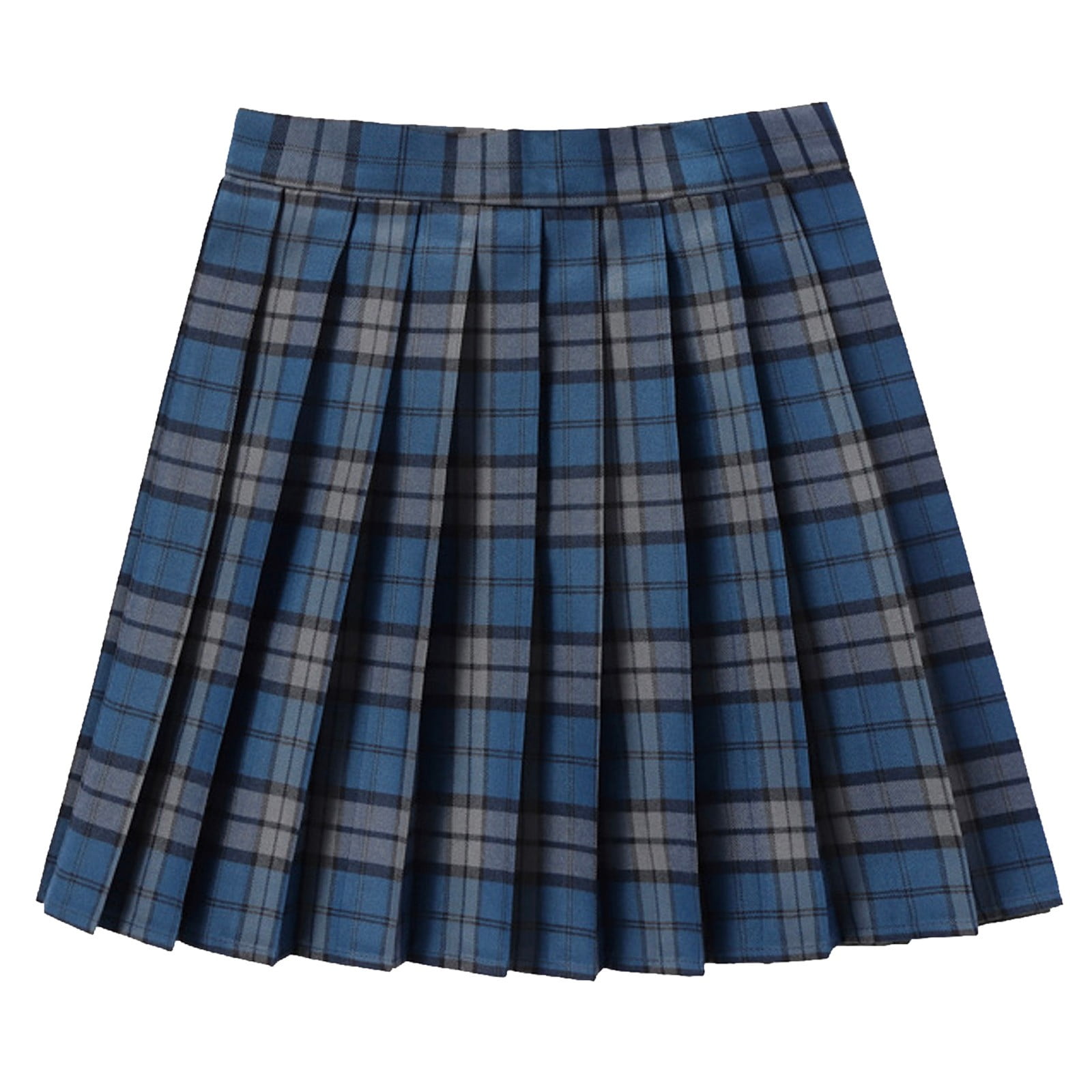 nsendm Female Skirt Adult Skirt Plaid Women s Casual Plaid High Waist Pleated A Line Mini Skirt Striped Bed Skirt Sky Blue XL