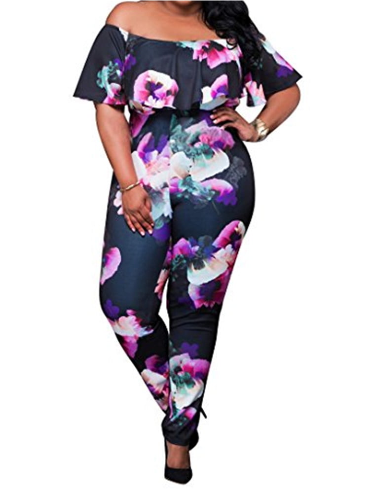 floral plus size jumpsuit