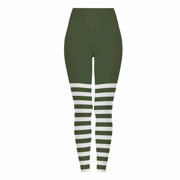 Women's Halloween Striped Print Soft High Waisted Ankle Length Leggings Stretch Leggings For Fitness, Running, And Leisure Wear