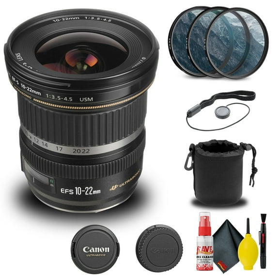 Canon EF-S 10-22mm F/3.5-4.5 USM Lens (9518A002) Filter Lens Pouch More (International Version)