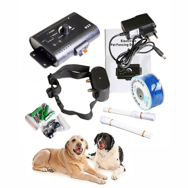 ZHAOCHENG Cerca eléctrica impermeable para perros con collar de entrenamiento/cerca eléctrica invisible para perros