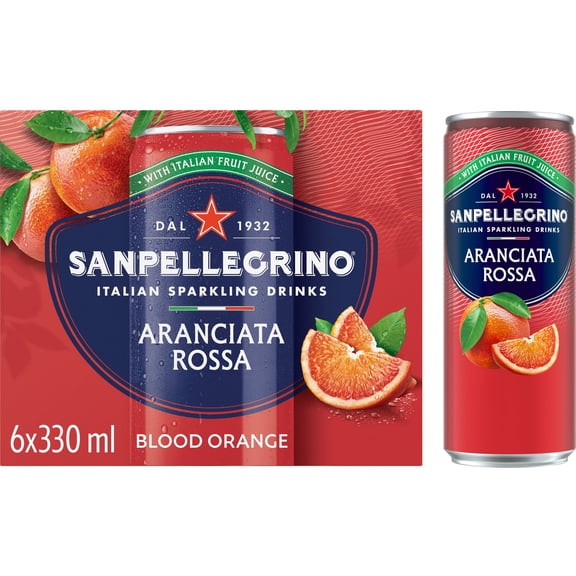 San Pellegrino Blood Orange Soft Drink Multipack 6x330ml, Imported from Britain