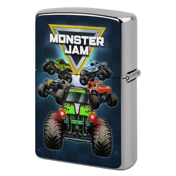 Monster Jam-theme Copper Metal Lighter Shell, Premium Replacement Refillable Lighter Case with Durable Metal Construction, Compatible with Zippo and Most Standard Lighter Models