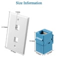 thumbnail image 3 of Placas de pared Weewooday Cat6 Ethernet de 2 puertos, 4 unidades, 3 of 7