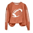 thumbnail image 3 of zaveiop Game Day Outfits for Women Long Sleeve Sunday Football Graphic Tops Lightweight Casual Cute Fall Fashion Pullover (Z-Orange, L), 3 of 7