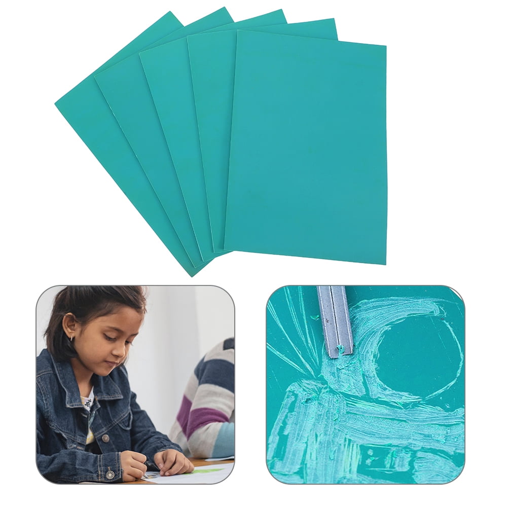 LITINKIMI 6Pcs Craft Supplies for Kids Dark Green PVC for Print Making Projects