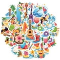 thumbnail image 2 of 35pcs-50pcs Hawaii Stickers Tropical Kids Stickers Beach Waterproof Funny Stickers Pack for Luggage Phone Laptop, 2 of 9