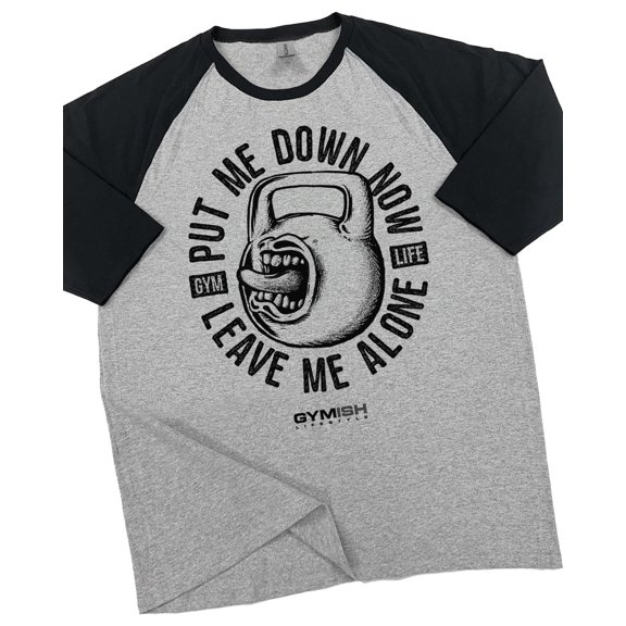 GYMISH RAGLAN Leave Me Alone Workout Gym T-Shirt – Funny Gym Shirt for Men, Men's Fitness Tee, Bodybuilding & Weightlifting Apparel