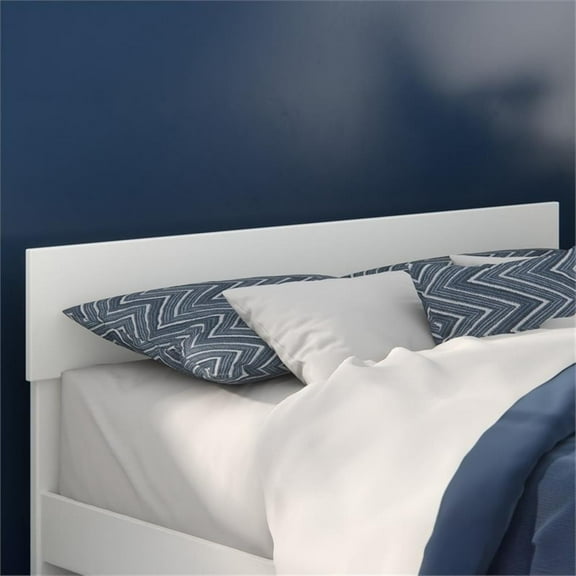 Pemberly Row Solid Wood Full Size Contemporary Headboard in White