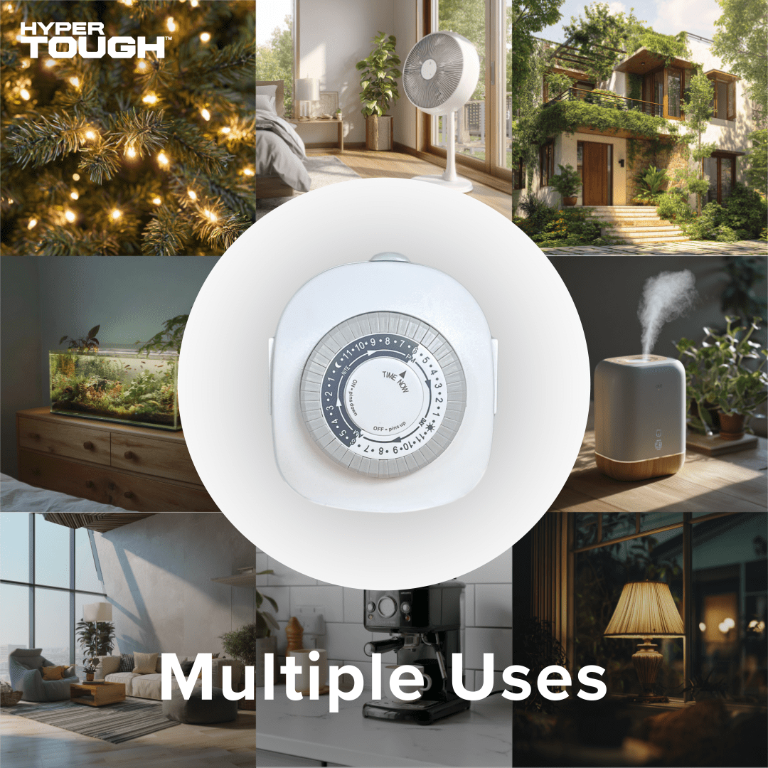 Hyper Tough, Indoor Analog Timer, Double Grounded Outlet
