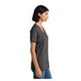 thumbnail image 3 of Port & Company Ladies Core Cotton V-Neck T-Shirt Charcoal Medium, 3 of 5