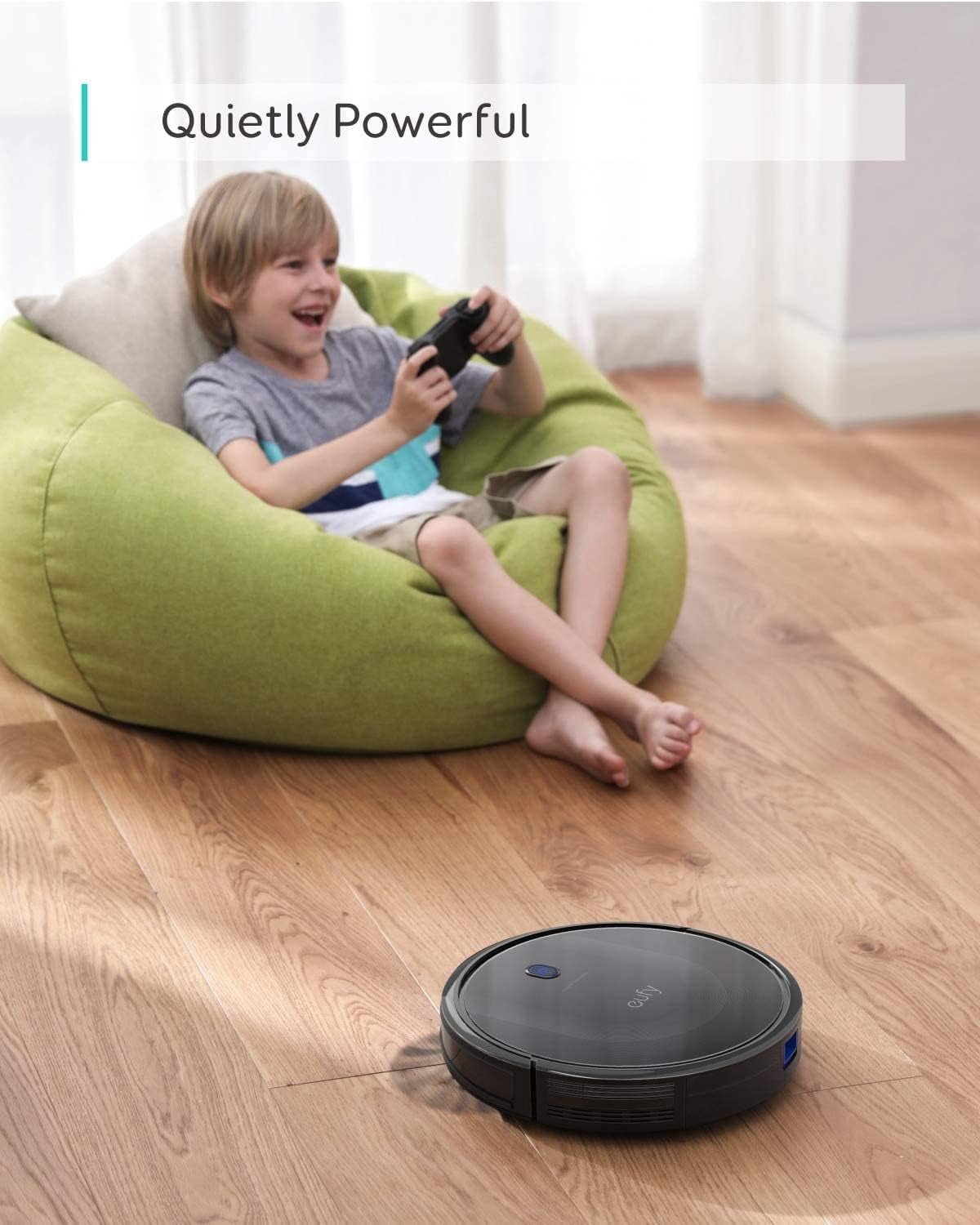 eufy RoboVac 11S MAX, Robot Vacuum Cleaner, Super-Thin, Powerful Suction, Quiet, Self-Charging Robotic Vacuum Cleaner, Cleans Hard Floors to Medium-Pile Carpets, Black