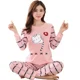 thumbnail image 5 of Primavera otoño ropa de dormir para mujer verano aire acondicionado habitación estampado de dibujos animados camisón de manga larga para mujer conjunto de ropa para el hogar, 5 of 5