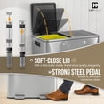 thumbnail image 4 of CAPHAUS Dual Trash Can with Double Lid, Trash and Recycle Bins Combo, Hands-free Stainless-Steel Garbage Can for Kitchen, with 2 Compartment, Hinged Lid, Odor Filters, Handles, 25L+25L, 2 x 6.6 Gallon, 4 of 9